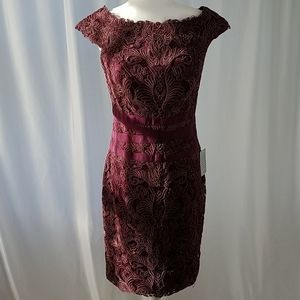 NWT Tadshi Shoji Stretch Lace Cocktail Dress Sz 8